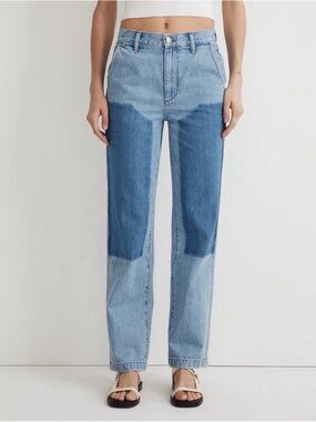 MADEWELL THE PERFECT VINTAGE STRAIGHT JEANS TWO TONE
